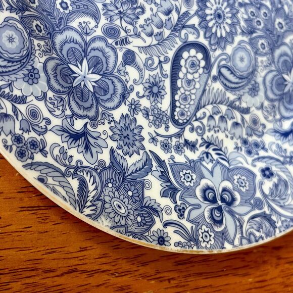 Blue Floral Plate Godinger Antique Reflections 7.5 Inches - Picture 5 of 8